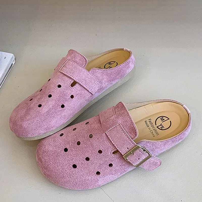 Sabot Suède pour femme ouvert en cuir | Violet