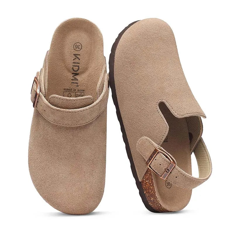 Sabot en cuir Suède Oslo fermé | Beige