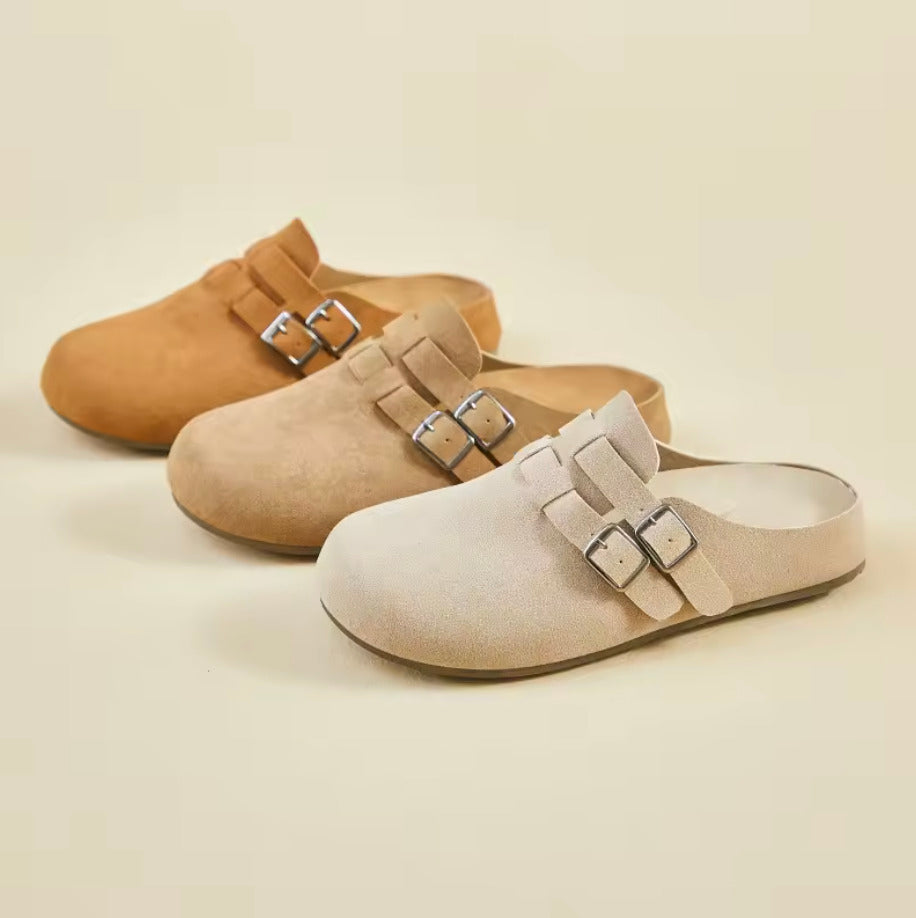 Sabot en cuir Suède Boston double fermé | Chardon Doux