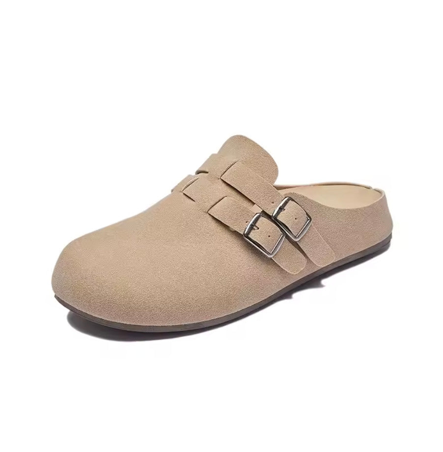 Sabot en cuir Suède Boston double fermé | Chardon Doux