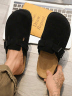 Sabot en cuir Suède Boston fermé | Belmont Ébène