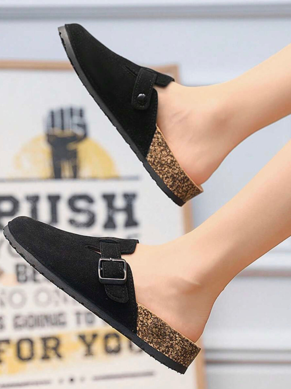 Sabot en cuir Suède Boston fermé | Belmont Ébène