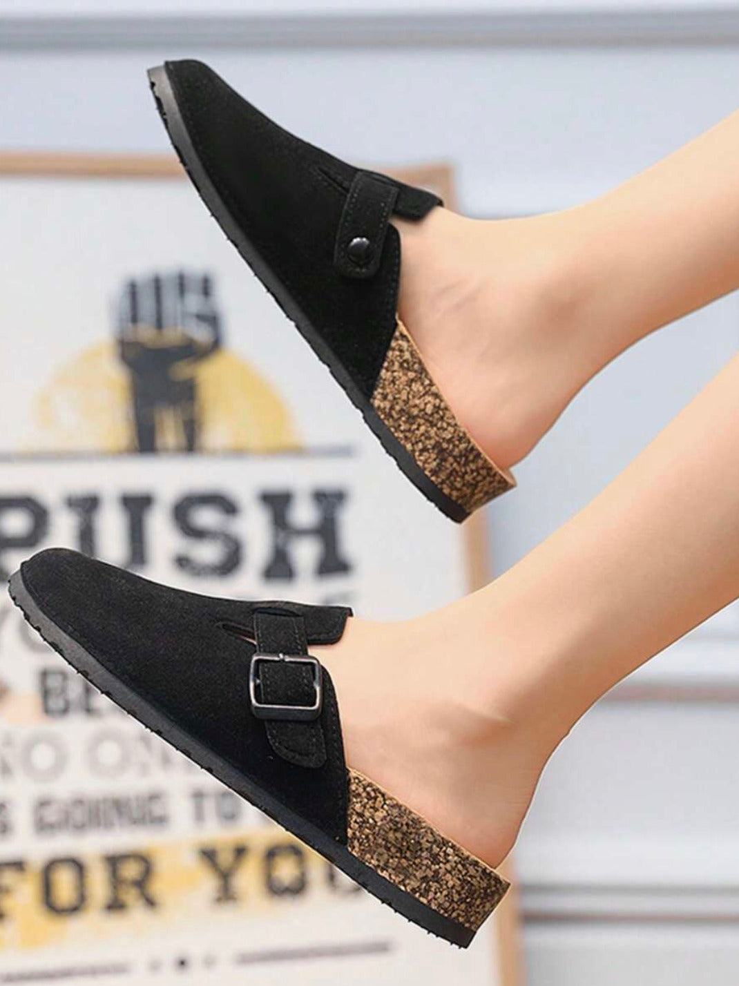 Sabot en cuir Suède Boston fermé | Belmont Ébène