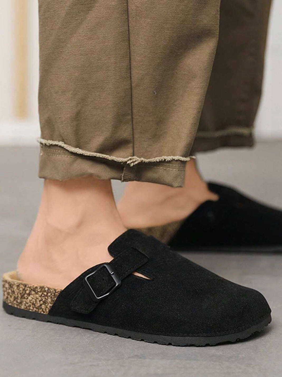 Sabot en cuir Suède Boston fermé | Belmont Ébène