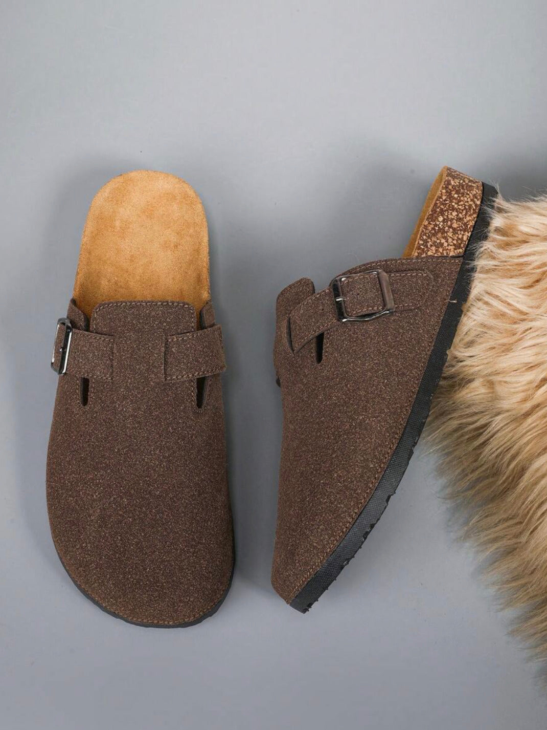 Sabot en cuir Suède Boston fermé | Belmont Cacao Intense