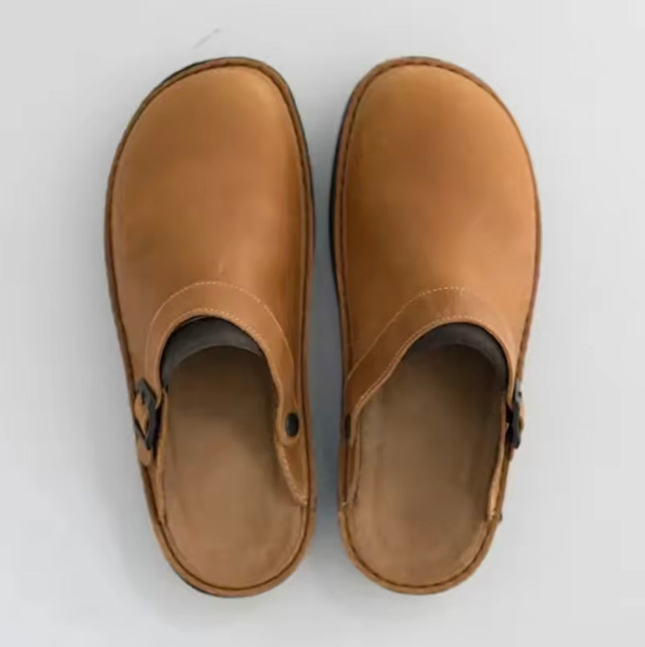 Sabot Suède en cuir | Khaki Ancien