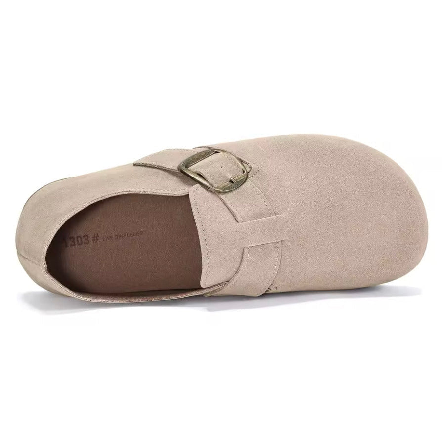 Sabot pour femme en cuir Suède Hudson fermé | Beige