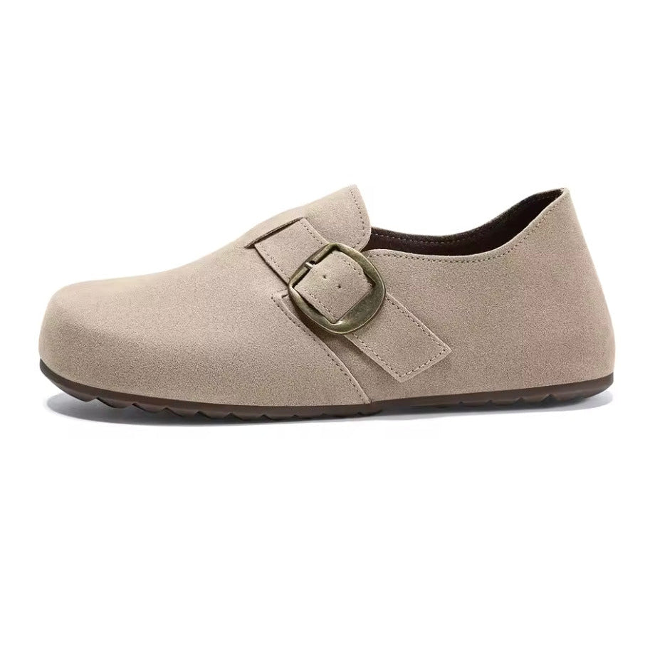 Sabot pour femme en cuir Suède Hudson fermé | Beige