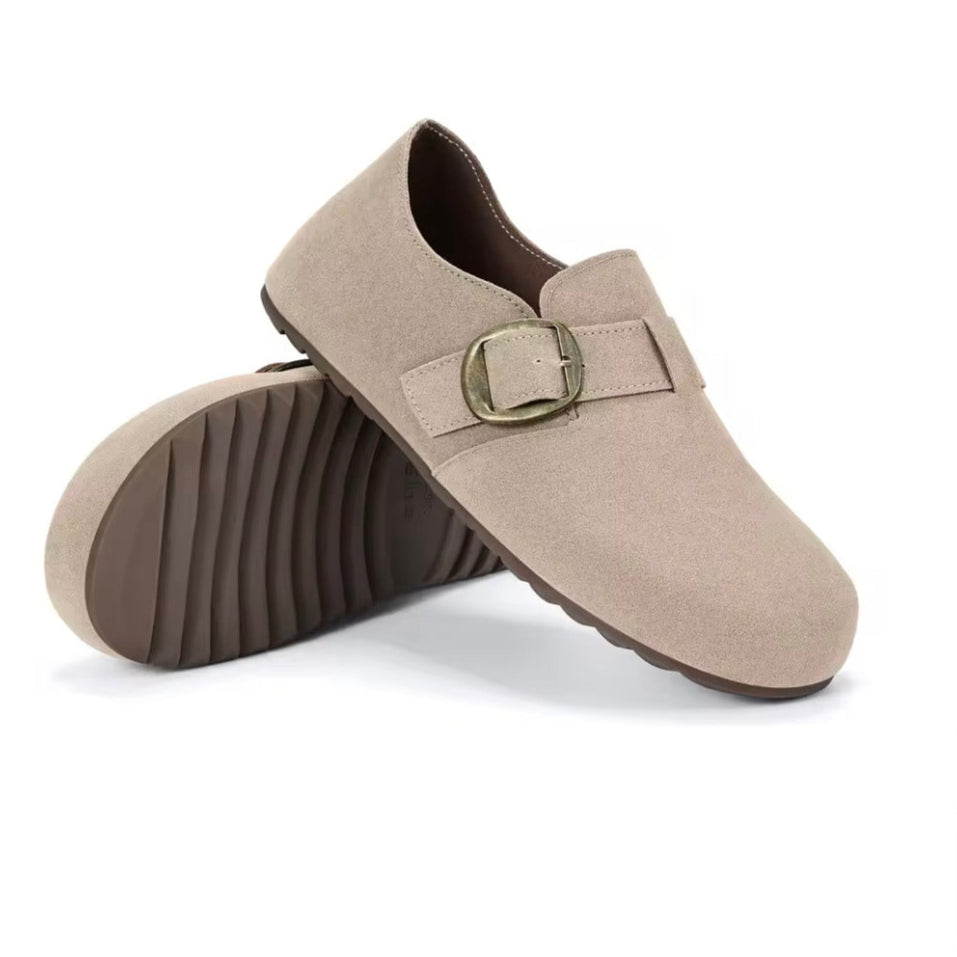 Sabot pour femme en cuir Suède Hudson fermé | Beige