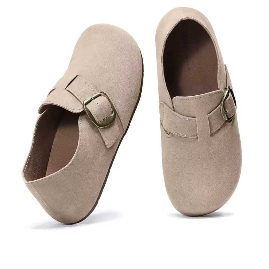 Sabot pour femme en cuir Suède Hudson fermé | Beige