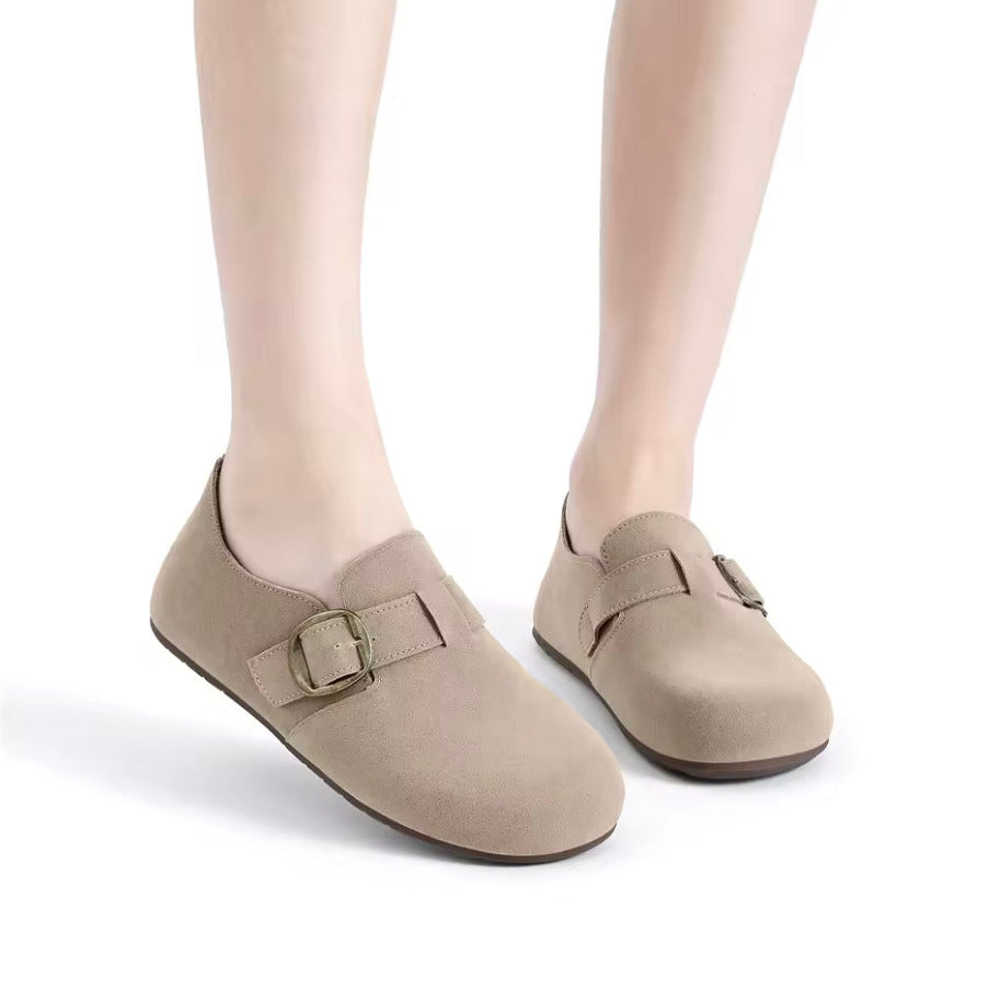 Sabot pour femme en cuir Suède Hudson fermé | Beige