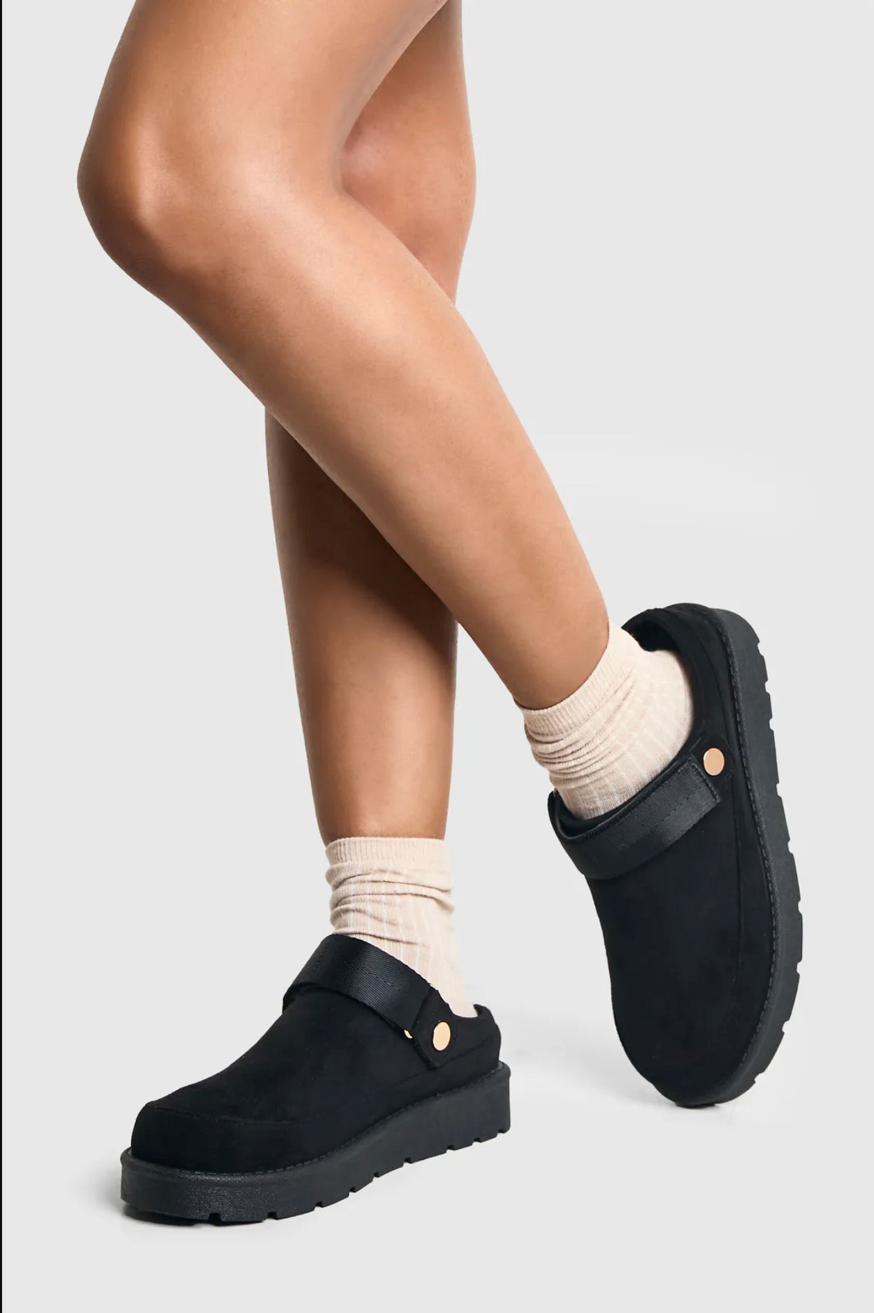 Sabot en cuir Suède Oslo Premium fermé | Sépia Noir