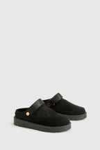Sabot en cuir Suède Oslo Premium fermé | Sépia Noir