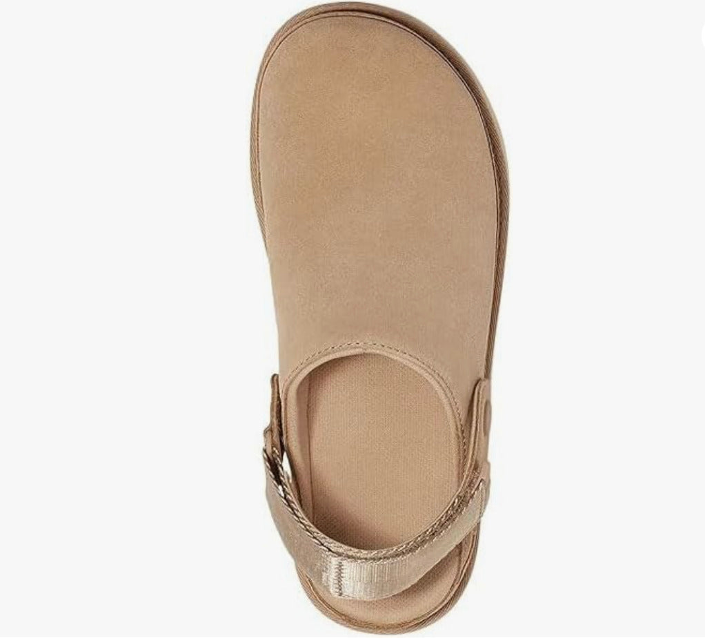 Sabot en cuir Suède Oslo fermé | Écru Chic