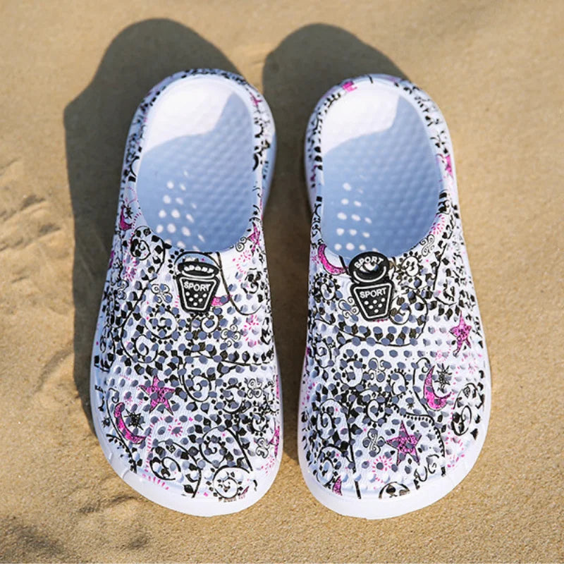 Sabot de Plage pour femme | Fleur Gris
