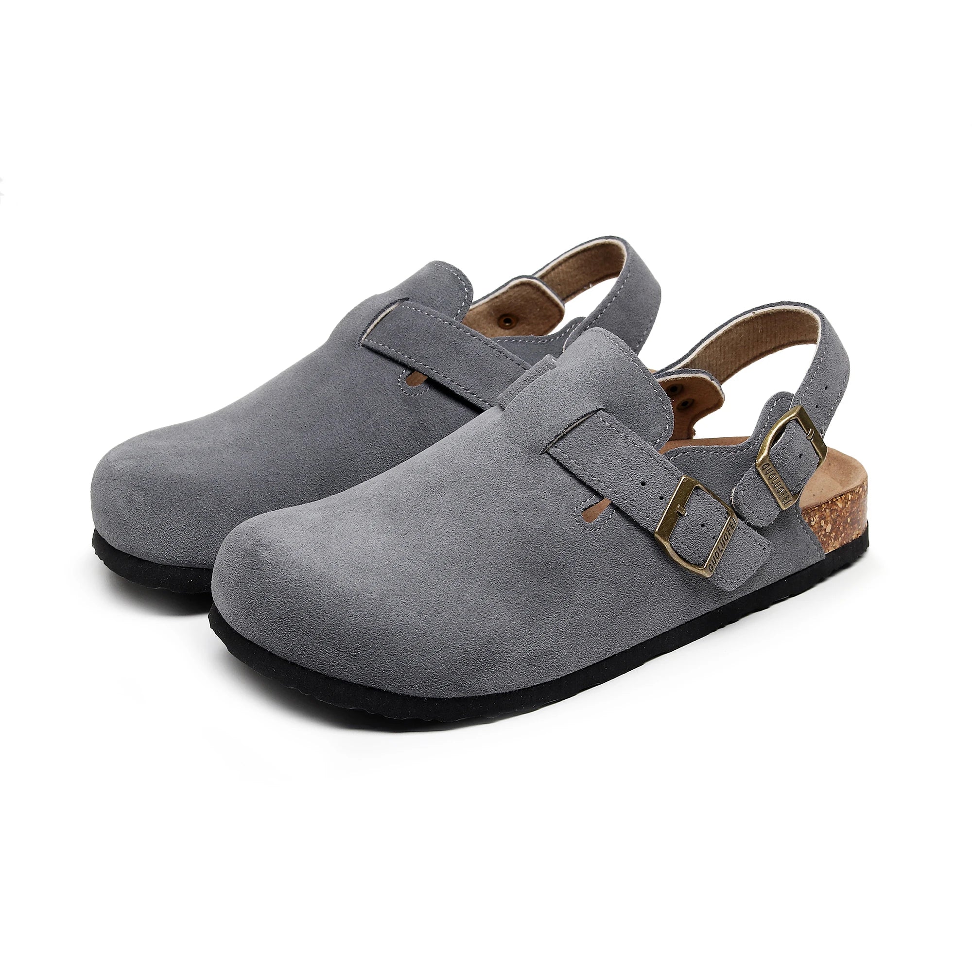 Sabot en cuir Suède Oslo fermé | Gris Taupe