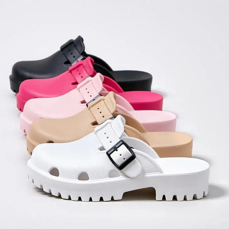 Sabot pour femme à Talon léger| Blanc Pur