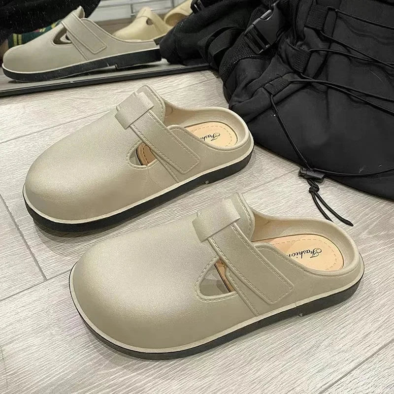 Sabot pour femme en cuir Suède Boston fermé | Gris