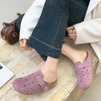 Sabot Suède pour femme ouvert en cuir | Violet