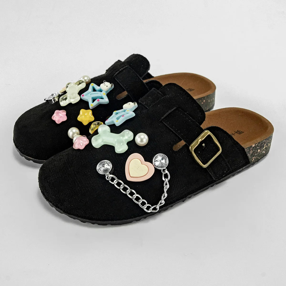 Sabot Suède pour femme en cuir | Noir Profond