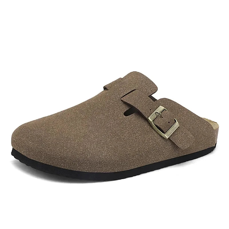 Sabot en cuir Suède Boston fermé | Gris