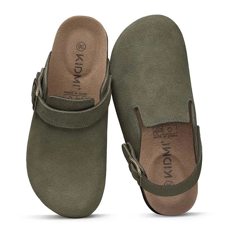 Sabot en cuir Suède Oslo fermé | Vert