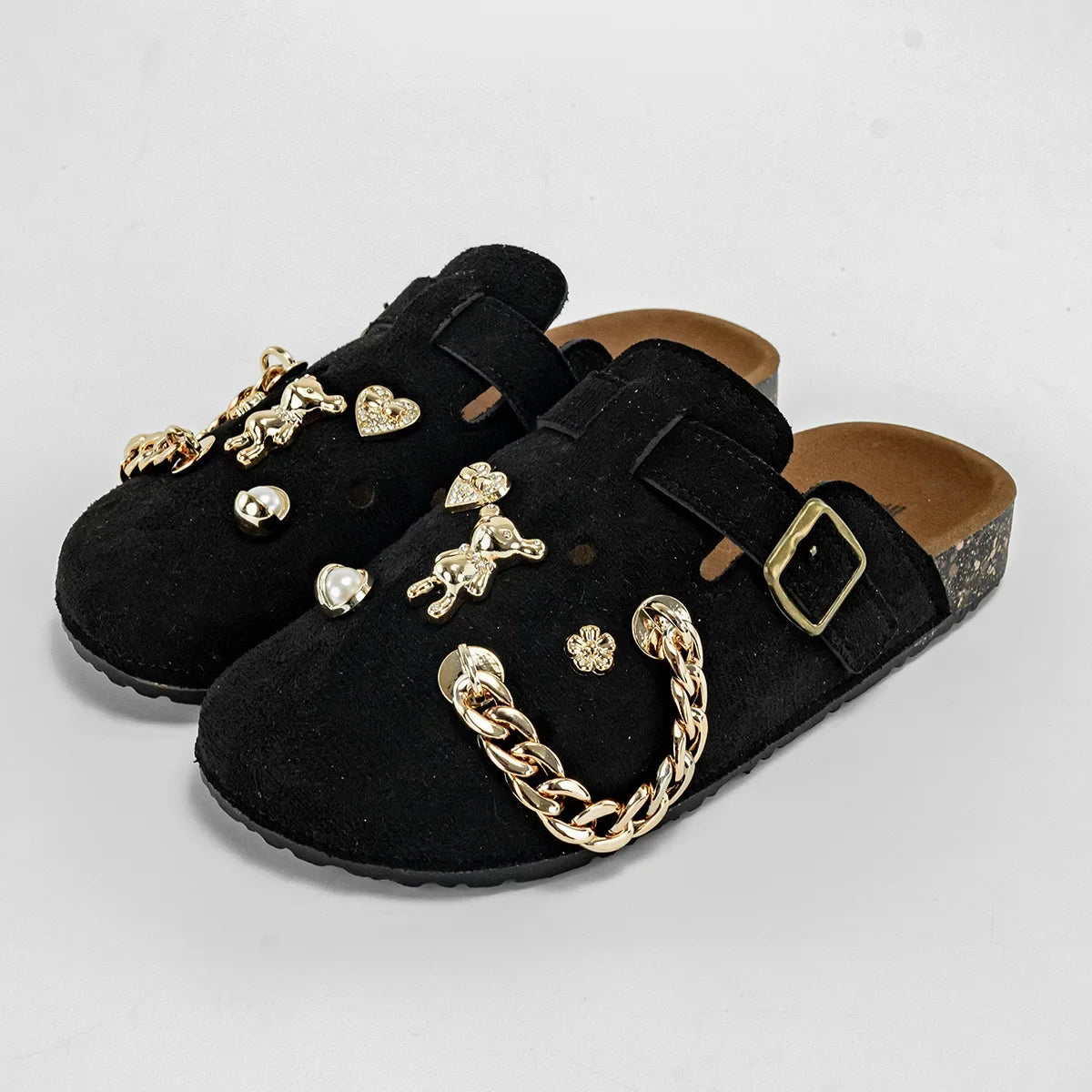 Sabot Suède pour femme en cuir | Noir Profond