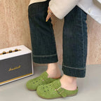 Sabot Suède pour femme ouvert en cuir | Vert Pomme