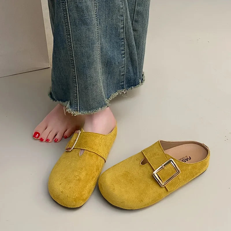 Sabot pour femme en cuir Suède Flint fermé | Jaune