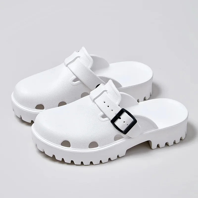 Sabot pour femme à Talon léger| Blanc Pur