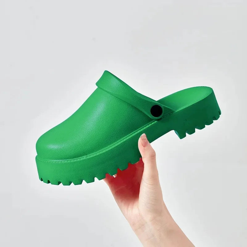 Sabot pour femme à Talon léger| Vert Pomme