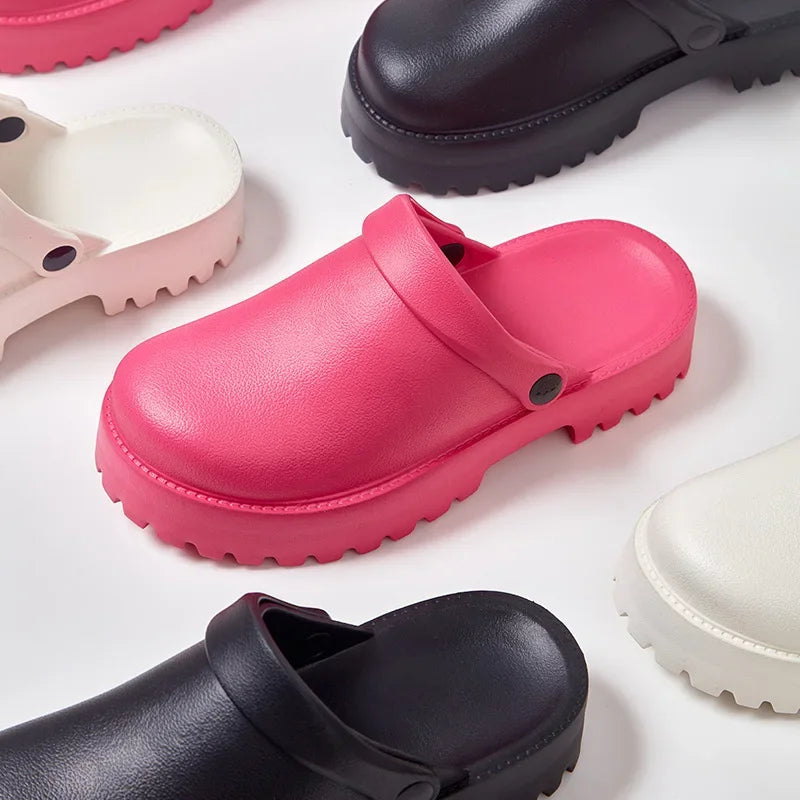 Sabot pour femme à Talon léger| Rose Profond