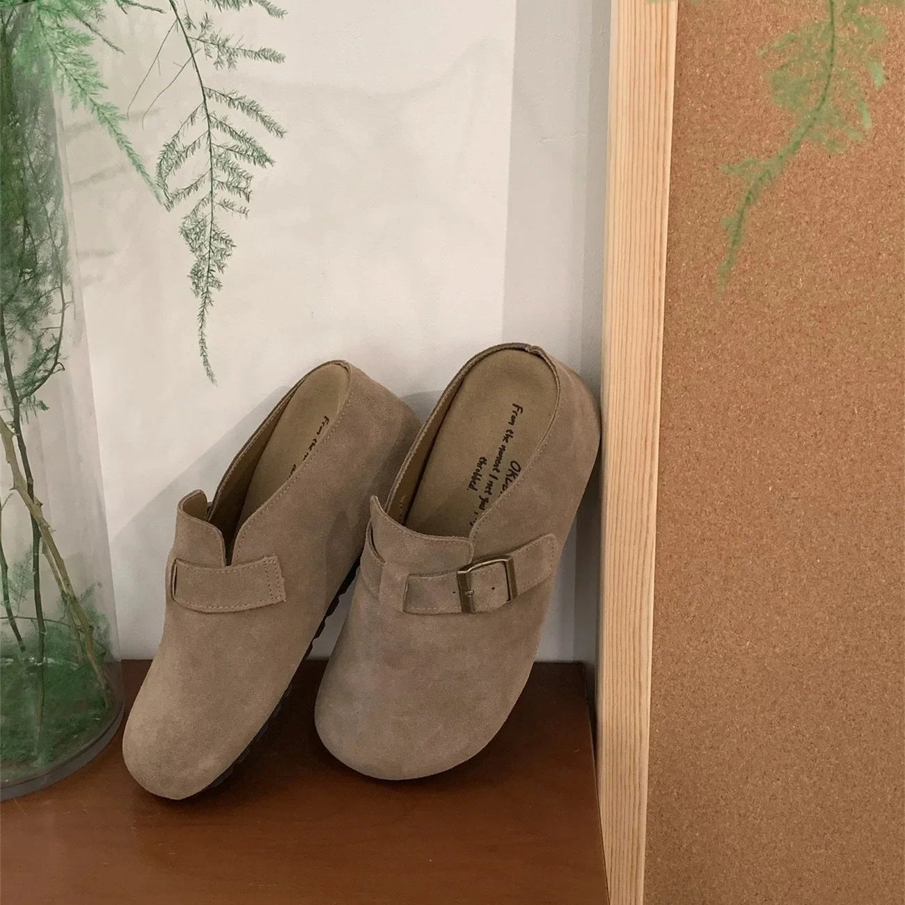 Sabot pour femme en cuir Suède Hudson fermé | Khaki