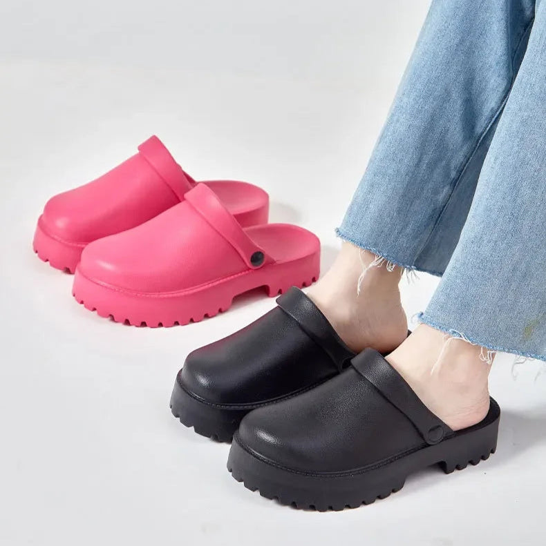 Sabot pour femme à Talon léger| Noir Premium