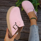 Sabot pour femme Suède à talon léger | Rose
