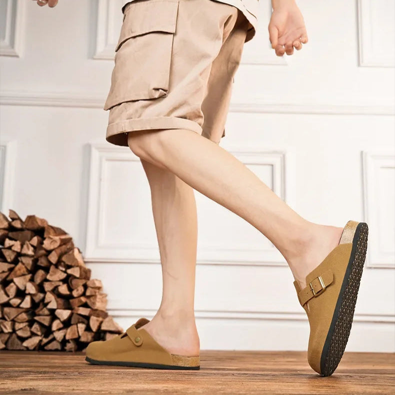 Sabot en cuir Suède Boston fermé | Jaune