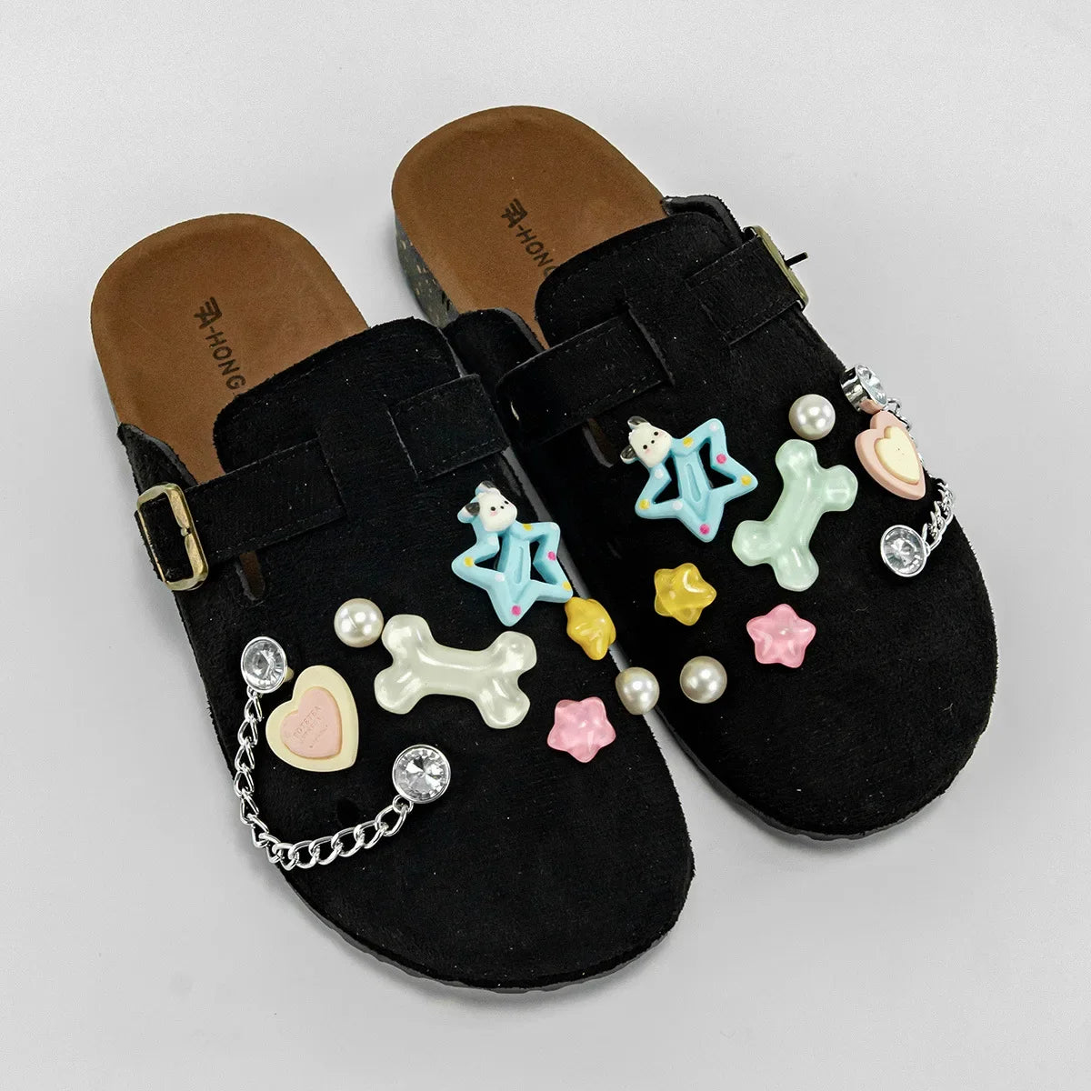 Sabot Suède pour femme en cuir | Noir Profond