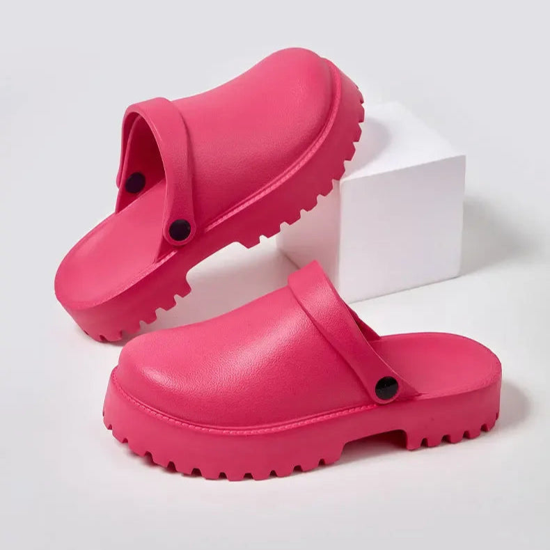 Sabot pour femme à Talon léger| Rose Profond