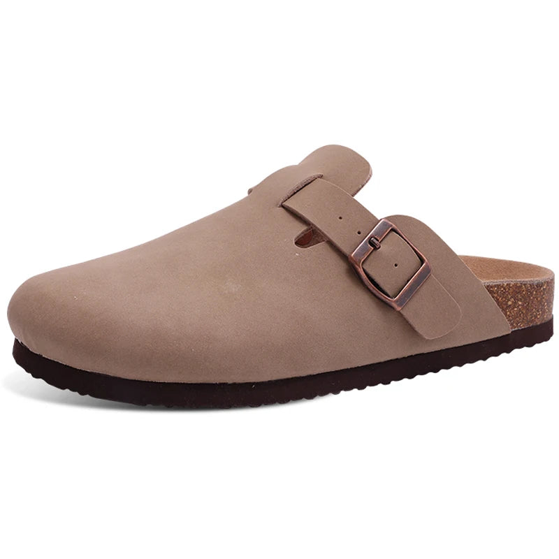 Sabot en cuir Suède fermé | Brun