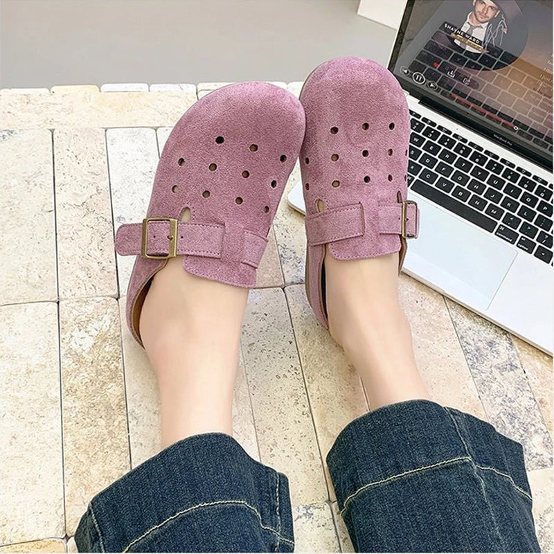 Sabot Suède pour femme ouvert en cuir | Violet