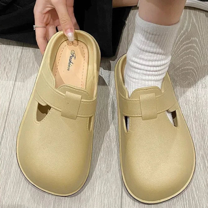 Sabot pour femme en cuir Suède Boston fermé | Khaki