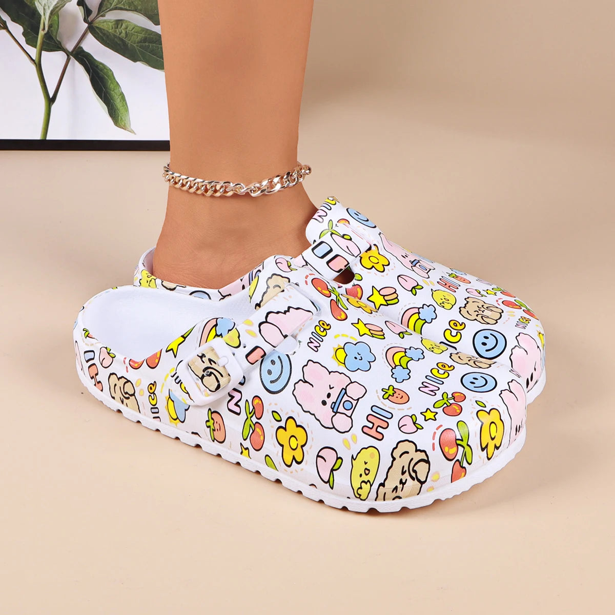 Sabot pour femme Suède en cuir | Papillon Blanc