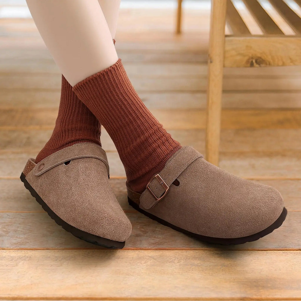 Sabot en cuir Suède Oslo fermé | Marron
