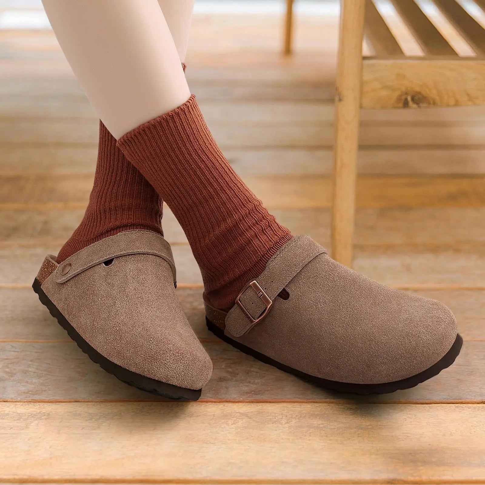 Sabot en cuir Suède Oslo fermé | Marron