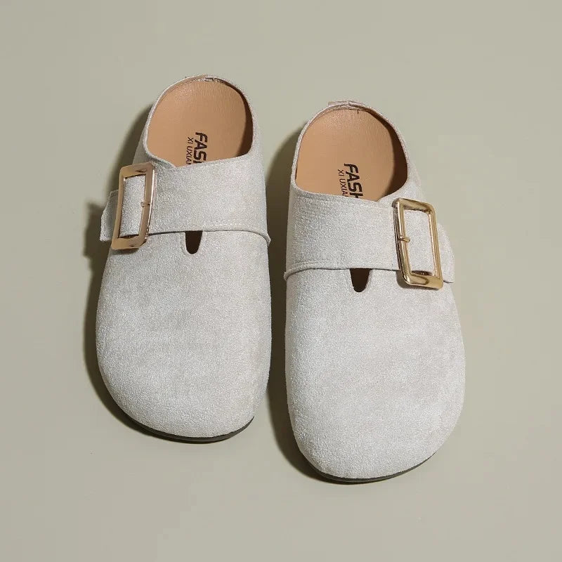 Sabot pour femme en cuir Suède Flint fermé | Blanc