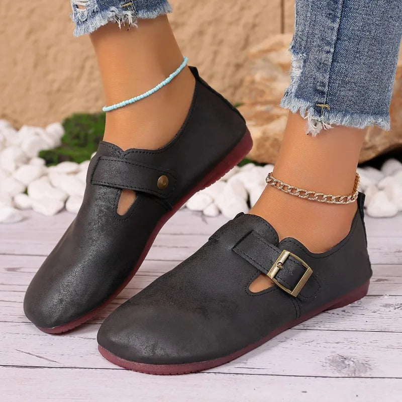 Sabot pour femme en cuir Suède Boston Lorne fermé | Noir Profond