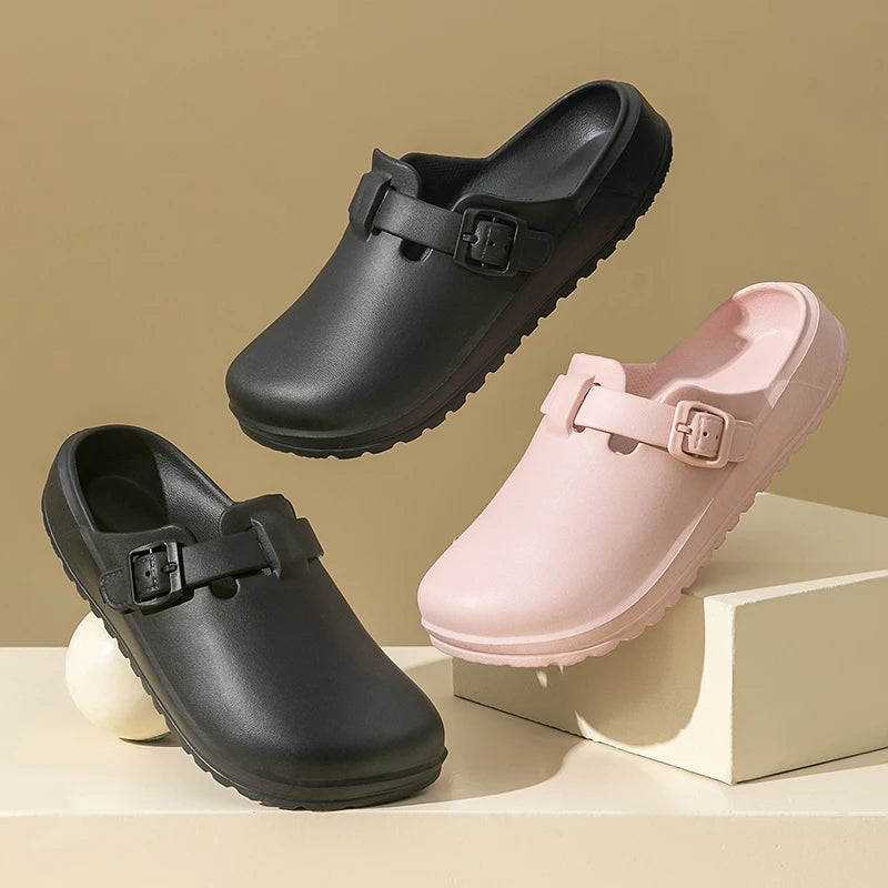 Sabot Suède en cuir | Noir Sombre