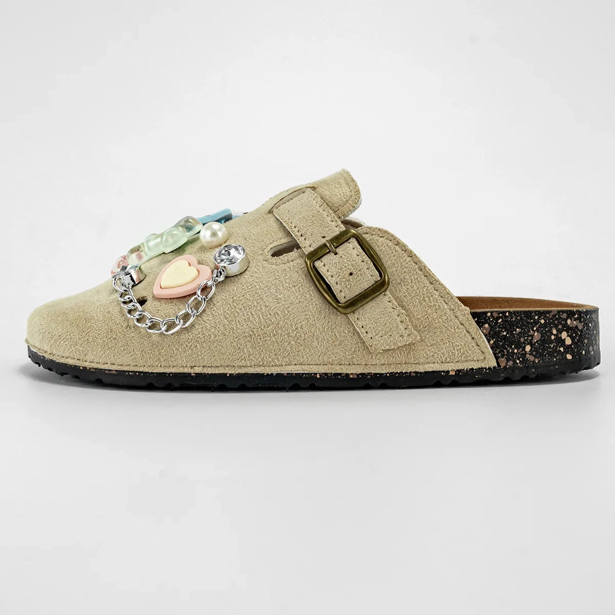 Sabot Suède pour femme en cuir | Beige Abricot