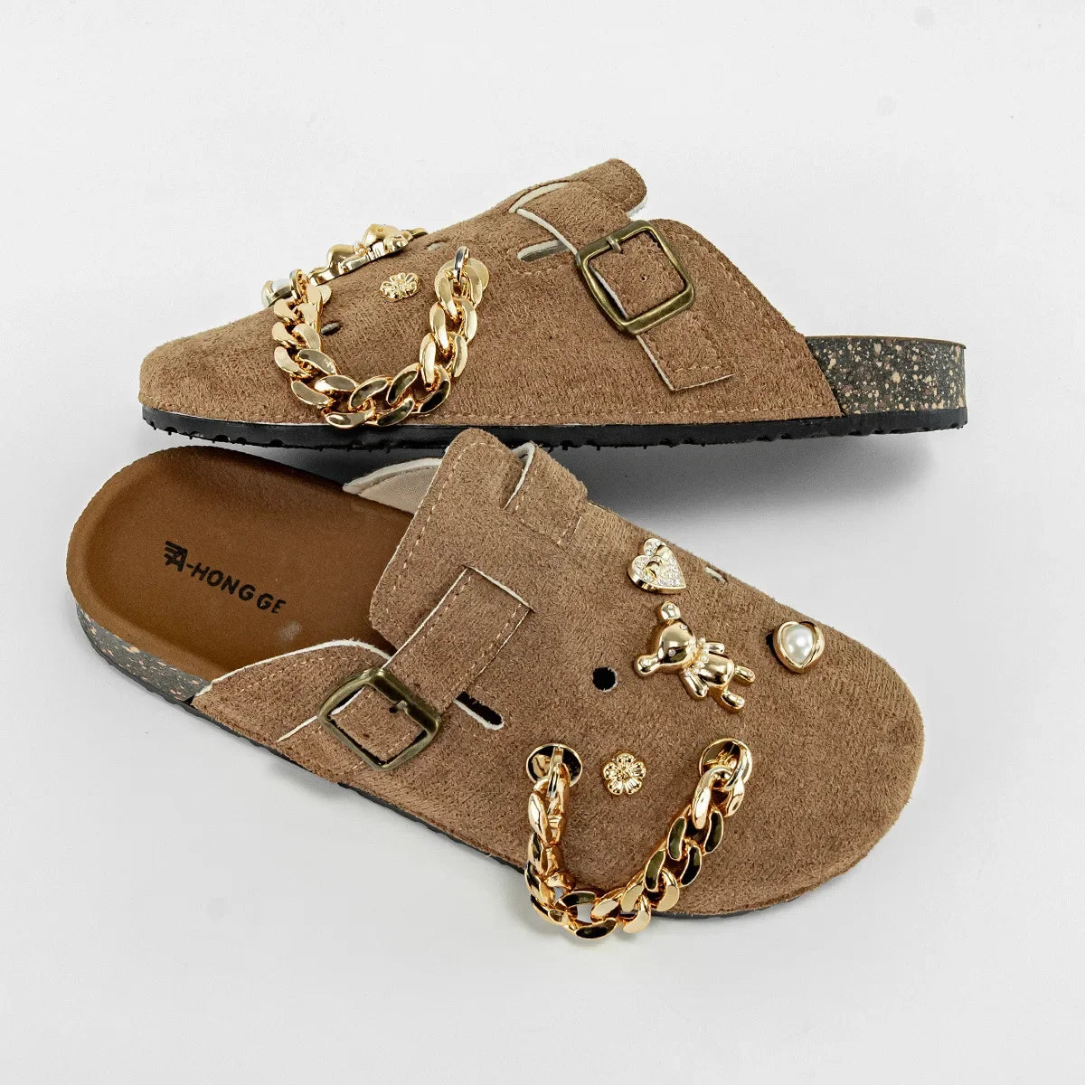 Sabot Suède pour femme en cuir | Khaki