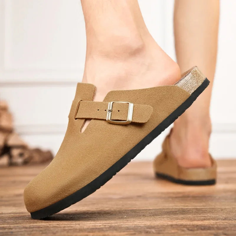 Sabot en cuir Suède Boston fermé | Jaune